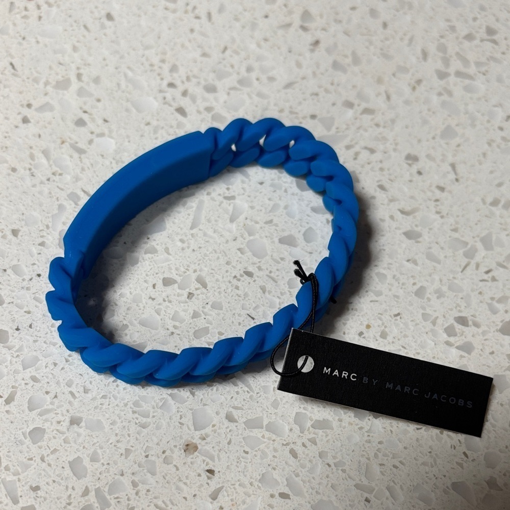 Marc by Marc Jacobs Vibrant Blue Twisted Silicone Bracelet NWT
